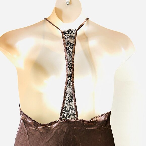 Free People Intimately Metallic Slip Dress Size M Sunset Shimmer Bronze Midi NWT - Picture 8 of 14